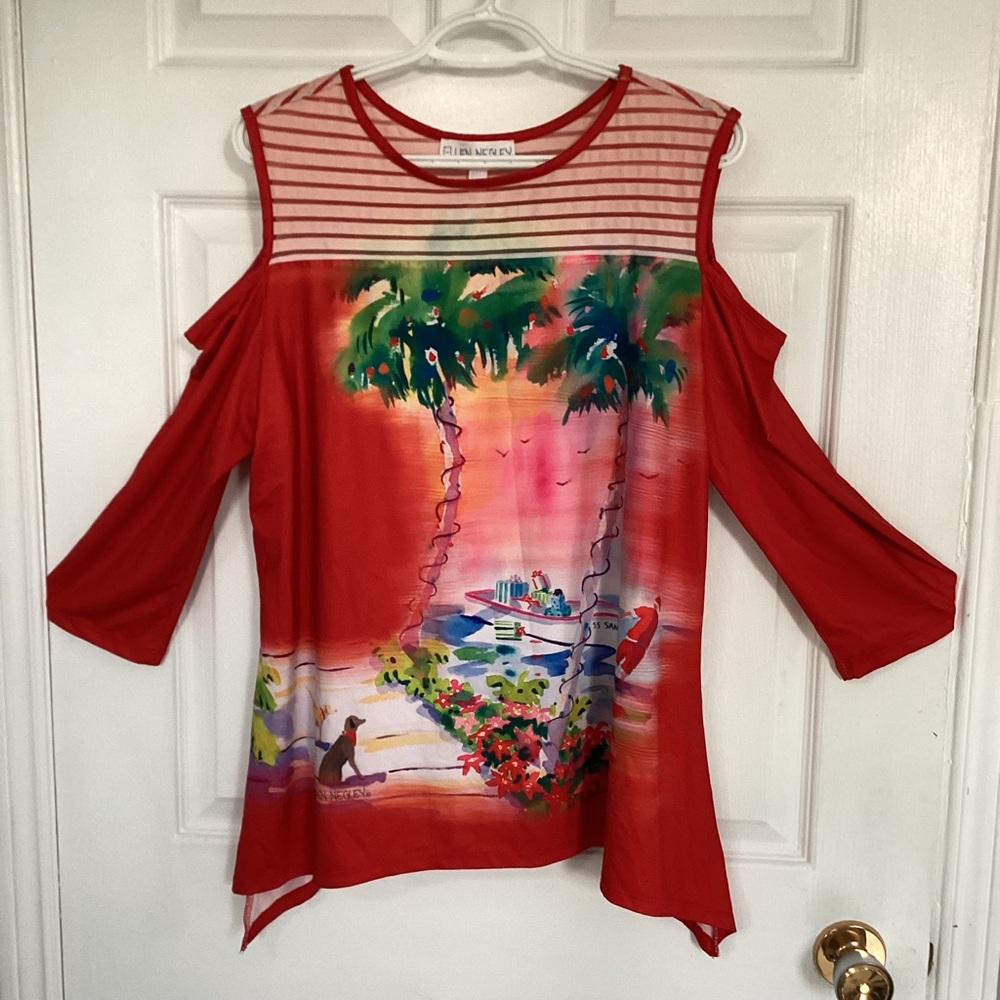 🛍️5/💲20🛍️ ELLEN NEGLEY Art & Sol tropical Christmas (#1O403)